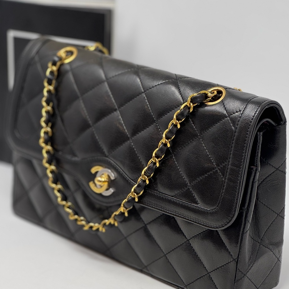 💯💎Authentic 💎CHANEL Paris Limited Edition Lambskinn Double Flap - Picture 3 of 14